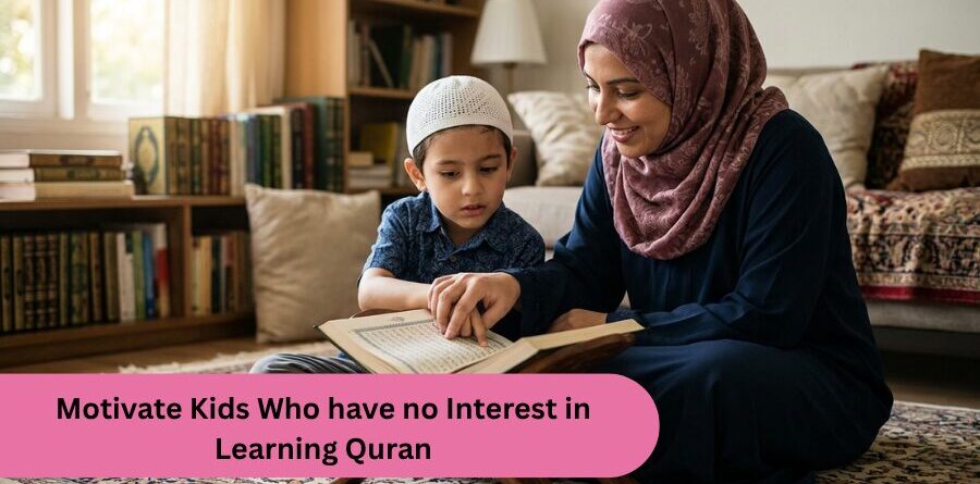 Mom teaches the Quran to his children